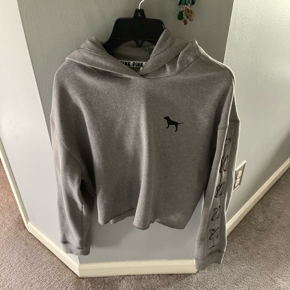 Gray cropped hoodie Size-M NWOT
